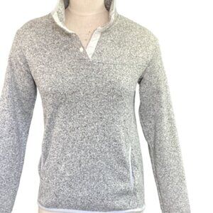 Eddie Bauer Radiator Fleece Snap Neck Sweater S Gray 130Q